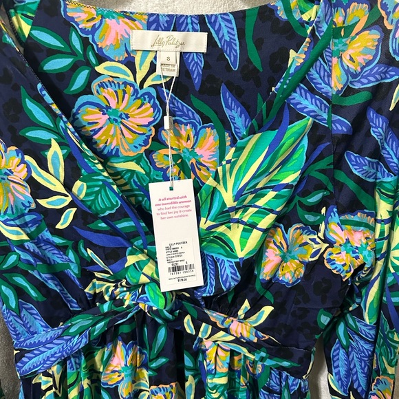 Lilly Pulitzer Blue and Green Floral Dress - Picture 3 of 4